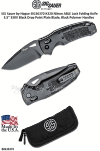 SIG Sauer by Hogue Elishewitz SIG16170 X1-MicroFlip SIG Emperor Scorpion Flipper Knife 2.75" 154CM FDE Drop Point Blade, Black G10 Handles 
