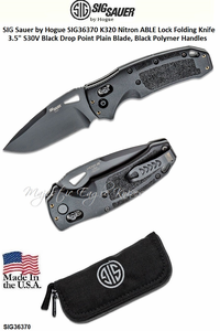 SIG Sauer by Hogue Elishewitz SIG16170 X1-MicroFlip SIG Emperor Scorpion Flipper Knife 2.75" 154CM FDE Drop Point Blade, Black G10 Handles 