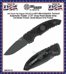SIG Sauer by Hogue SIG16112 A01-MicroSwitch Tactical Automatic Folder: 2.75" Drop Point Blade - Grey Cerakote Finish, Solid Black G10 Frame