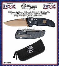 SIG Sauer by Hogue SIG16172 SIG Sauer by Hogue Elishewitz SIG X-1 Microflip Tactical Flipper: 2.75" Drop Point Blade Grey Cerakote Finish Solid Black G10 Handles SIG Sauer by Hogue SIG16172 SIG Sauer by Hogue Elishewitz SIG X-1 Microflip Tactical Flipper: 2.75" Drop Point Blade Grey Cerakote Finish Solid Black G10 Handles