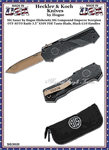 SIG Sauer by Hogue SIG36020 SIG Sauer by Hogue Elishewitz SIG Compound Emperor Scorpion OTF AUTO Knife 3.5" S30V FDE Tanto Blade, Black G10 Handle