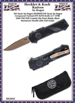 SIG Sauer by Hogue SIG36030 SIG Sauer by Hogue Compound Tactical OTF AUTO Knife 3.5" CPM-S30V FDE PVD Coated Clip Point Blade, Black Aluminum Handle with G10 Scales 