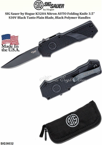 SIG Sauer by Hogue SIG36032 SIG Sauer by Hogue Compound Tactical OTF AUTO Folding Knife 3.5" CPM-S30V Gray Cerakote Clip Point Blade, Black Aluminum Handle with G10 Scales SIG Sauer by Hogue SIG36032 SIG Sauer by Hogue Compound Tactical OTF AUTO Folding Knife 3.5" CPM-S30V Gray Cerakote Clip Point Blade, Black Aluminum Handle with G10 Scales