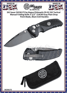 SIG Sauer by Hogue SIG36172 SIG Tactical Black G10 Handles Manual Folding Pocket Knife