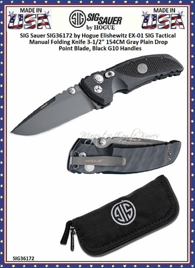 SIG Sauer by Hogue SIG36172 SIG Tactical Black G10 Handles Manual Folding Pocket Knife SIG Sauer by Hogue SIG36172 SIG Tactical Black G10 Handles Manual Folding Pocket Knife