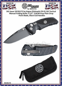 SIG Sauer by Hogue SIG36172 SIG Tactical Black G10 Handles Manual Folding Pocket Knife SIG Sauer by Hogue SIG36172 SIG Tactical Black G10 Handles Manual Folding Pocket Knife