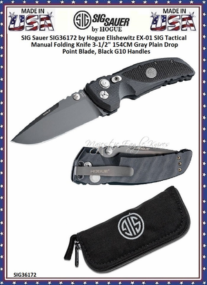 SIG Sauer by Hogue SIG36172 SIG Tactical Black G10 Handles Manual Folding Pocket Knife SIG Sauer by Hogue SIG36172 SIG Tactical Black G10 Handles Manual Folding Pocket Knife