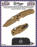 SIG Sauer by Hogue SIG36321 K320A M17/M18 AUTO Folding Knife 4-1/2" Closed 3-1/2" S30V Coyote Tan PVD Tanto Plain Blade, Coyote Tan Polymer Handles Pocket Knife