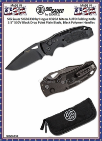 SIG Sauer by Hogue SIG36330 SIG Sauer by Hogue K320A Nitron ABLE Lock Folding Knife 3.5" S30V Black Drop Point Plain Blade, Black Polymer Handles SIG Sauer by Hogue SIG36330 SIG Sauer by Hogue K320A Nitron ABLE Lock Folding Knife 3.5" S30V Black Drop Point Plain Blade, Black Polymer Handles