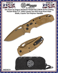 SIG Sauer by Hogue SIG36331 K320A M17/M18 AUTO Folding Knife 4-1/2" Closed 3-1/2" S30V Coyote Tan PVD Drop Point Plain Blade, Coyote Tan Polymer Handles