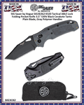 SIG Sauer by Hogue SIG36362 K320 Tactical ABLE Lock Folding Knife 4-1/2" Closed 3-1/2" S30V Black Cerakote Tanto Plain Blade, Gray Polymer Handles, AXIS/Crossbar Lock Pocket Knife