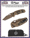SIG Sauer by Hogue SIG36365 K320 AXG Scorpion ABLE Lock Folding Knife 4-1/2" Closed 3-1/2" S30V FDE Cerakote Tanto Plain Blade, FDE Aluminum Handles with G-Mascus Green G10 Inserts, AXIS/Crossbar Lock 