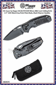 SIG Sauer by Hogue SIG36370 K320 Nitron ABLE Lock Folding Knife 3.5" S30V Black Drop Point Plain Blade, Black Polymer Handles SIG Sauer by Hogue SIG36370 K320 Nitron ABLE Lock Folding Knife 3.5" S30V Black Drop Point Plain Blade, Black Polymer Handles