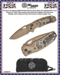 SIG Sauer by Hogue SIG36375 K320 AXG Scorpion ABLE Lock Folding Knife 4-1/2" Closed 3.5" S30V FDE Cerakote Plain Drop Point Blade, FDE Aluminum Handles with G-Mascus Green G10 Inserts, AXIS/Crossbar Lock 