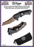 SIG Sauer by Hogue SIG36560 Elishewitz X5 SIG Emperor Scorpion Flipper 3.5" CPM-154 FDE Plain Wharncliffe Blade, Black Aluminum Handles with G10 Inserts, Button Lock