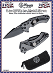 SIG Sauer by Hogue SIG36572 Elishewitz X5 SIG Emperor Scorpion Flipper 3.5" CPM-154 Black Plain Spear Point Blade, Gray Aluminum Handles with G10 Inserts, Button Lock 