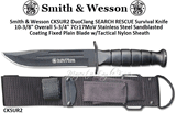 Smith & Wesson CKSUR2 Duo Clang SEARCH RESCUE Survival Knife 10-1/2" Overall 6" 7Cr17MoV Stainless Steel Sandblasted Coating Fixed Plain Blade w/Tactical Nylon Sheath