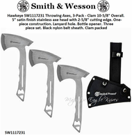 Smith & Wesson SW1117231 Hawkeye Throwing Axes w/10i" Full Tang Stainless Steel Design, Bottle Opener and Nylon Sheath for Recreation and Competition, 3 pack Smith & Wesson SW1117231 Hawkeye Throwing Axes w/10i" Full Tang Stainless Steel Design, Bottle Opener and Nylon Sheath for Recreation and Competition, 3 pack
