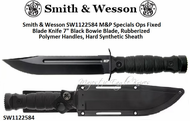 Smith & Wesson SW1122584 M&P Specials Ops Fixed Blade Knife 7" Black Bowie Blade, Rubberized Polymer Handles, Hard Synthetic Sheath Smith & Wesson SW1122584 M&P Specials Ops Fixed Blade Knife 7" Black Bowie Blade, Rubberized Polymer Handles, Hard Synthetic Sheath