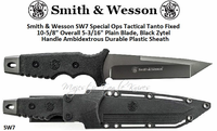 Smith & Wesson SW7 Special Ops Tactical Tanto Fixed 10-5/8" Overall 5-3/16" Plain Blade, Black Zytel Handle Ambidextrous Durable Plastic Sheath Smith & Wesson SW7 Special Ops Tactical Tanto Fixed 10-5/8" Overall 5-3/16" Plain Blade, Black Zytel Handle Ambidextrous Durable Plastic Sheath
