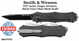 Smith & Wesson SWOTF9TB OTF Assisted 3.6" Black Tanto Blade, Black Aluminum Handled Knife
