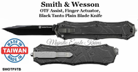 Smith & Wesson SWOTF9TB OTF Assisted 3.6" Black Tanto Blade, Black Aluminum Handled Knife Smith & Wesson SWOTF9TB OTF Assisted 3.6" Black Tanto Blade, Black Aluminum Handled Knife