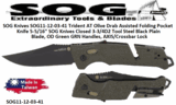 SOG Knives SOG11-12-03-41 Trident AT Olive Drab Assisted Folding Pocket Knife 5-5/16" SOG Knives Closed 3-3/4D2 Tool Steel Black Plain Blade, OD Green GRN Handles, AXIS/Crossbar Lock 