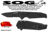 SOG Knives SOG12-57-02-57 Vision XR Flipper Knife 3.36" CTS-XHP Black Tanto Combo/Partial Serrated Blade, Black G10 Handles XR Lock, AXIS/Crossbar Lock 