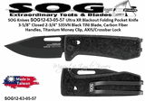 SOG Knives SOG12-61-05-57 Pentagon XR LTE Flipper Pocket Knife 4-3/4" Closed 3-5/8" CTS-XHP Stainless Steel Graphite TiNi Plain Blade, Black G10 Handles XR Lock, AXIS/Crossbar Lock 