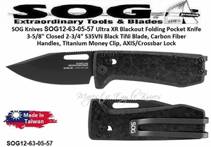 SOG Knives SOG12-61-05-57 Pentagon XR LTE Flipper Pocket Knife 4-3/4" Closed 3-5/8" CTS-XHP Stainless Steel Graphite TiNi Plain Blade, Black G10 Handles XR Lock, AXIS/Crossbar Lock SOG Knives SOG12-61-05-57 Pentagon XR LTE Flipper Pocket Knife 4-3/4" Closed 3-5/8" CTS-XHP Stainless Steel Graphite TiNi Plain Blade, Black G10 Handles XR Lock, AXIS/Crossbar Lock