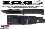 SOG Knives SOGE37SN-CP SEAL Pup Elite Fixed Blade Hunting Knife 9-1/2" Overall 4-7/8" Black TiNi Finish Plain Edge Blade with Nylon Sheath
