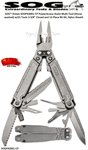 SOG� Knives SOGPA3001-CP PowerAccess Assist Multi-Tool (Stonewashed) w/21 Tools 3-3/8" Closed and 12-Piece Bit Kit, Nylon Sheath