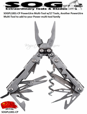 SOG™ Knives SOGPL1001-CP PowerLitre Multi-Tool w/17 Tools, Another PowerLitre Multi-Tool to add to your Power multi-tool family SOG™ Knives SOGPL1001-CP PowerLitre Multi-Tool w/17 Tools, Another PowerLitre Multi-Tool to add to your Power multi-tool family