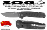 SOG� Knives SOGTM1032-BX Black Carbon Fiber & Graphite 4-3/16 Closed 2.95" Terminus XR LTE S35VN Stainless Steel Blade Pocket Knife