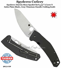 Spyderco Cutlery Spyderco SPC211TIP Spyderco Spydie Chef Knife, 3.32 Inch LC200N Ball Bearing Steel Blade, Titanium Handle