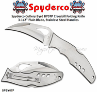 Spyderco Cutlery Byrd SPBY07P Crossbill Folding Knife 3-1/2"  8Cr13MoV Stainless Steel Plain Blade, Stainless Steel Handles