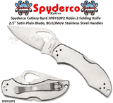 Spyderco Cutlery Byrd SPBY10P2 Robin 2 Folding Knife 2.5" Satin Plain Blade, Stainless Steel Handles