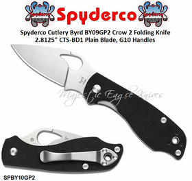Spyderco Cutlery Byrd SPBY10PG2 Robin 2 Folding Knife 2.5"8Cr13MoV Satin Plain Blade, G10 Handles Spyderco Cutlery Byrd SPBY10PG2 Robin 2 Folding Knife 2.5"8Cr13MoV Satin Plain Blade, G10 Handles