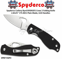 Spyderco Cutlery Byrd SPBY10PG2 Robin 2 Folding Knife 2.5"8Cr13MoV Satin Plain Blade, G10 Handles