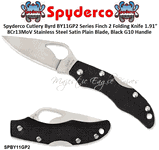 Spyderco Cutlery Byrd SPBY11GP2 Series Finch 2 Folding Knife 1.91" Satin Plain Blade, Black G10 Handle 