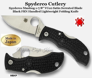 Spyderco Cutlery MBKP Spyderco Manbug 1-7/8" VG10 Plain Blade Black FRN Handled Lightweight Folding Knife Spyderco Cutlery MBKP Spyderco Manbug 1-7/8" VG10 Plain Blade Black FRN Handled Lightweight Folding Knife