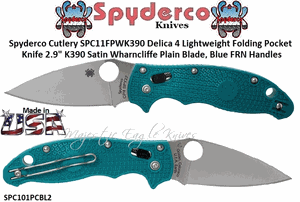 Spyderco Cutlery SPC101PCBL2 Spyderco Manix 2 Folding Knife 3.37″ CPM SPY27 Satin Plain Blade Ball lock Plain Edge FRCP Blue Handle Pocket Knife
