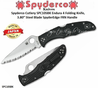 Spyderco Cutlery SPC10SBK Endura 4 Folding Knife, 3.80″ Steel Blade SpyderEdge FRN Handle