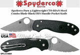 Spyderco Cutlery SPC223SBK Spyderco Para 3 Lightweight CTS-BD1N Steel Combo Blade Black FRN Handle Pocket Knife