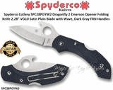 Spyderco Cutlery SPC28PGYW2 Spyderco Dragonfly 2 Wave FRN: Glass Reinforced Plastic Handle Emerson Opener Ppocket Knife
