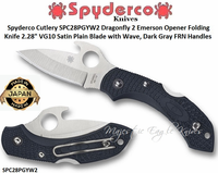 Spyderco Cutlery SPC28PGYW2 Spyderco Dragonfly 2 Wave FRN: Glass Reinforced Plastic Handle Emerson Opener Ppocket Knife