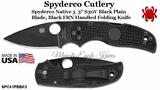 Spyderco Cutlery SPC41PBBK5 Spyderco Native 5 3" S30V Black Plain Blade, Black FRN Handled Folding Knife