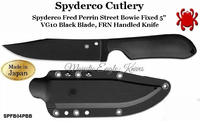 Spyderco Cutlery SPFB04PBB Spyderco Fred Perrin Street Bowie Fixed 5" VG10 Black Blade, FRN Handled Knife