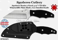 Spyderco Cutlery SPFB09GP2 Spyderco Ronin 2 Fixed 4.12" CTS-BD1 Wharncliffe Plain Blade, G10 Handled Knife