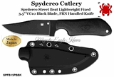 Spyderco Cutlery SPFB15PBBK Street Beat Lightweight Fixed 3.5" VG10 Black Plane Blade, Black FRN Handles 